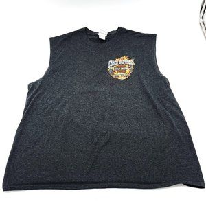 Harley Davidson Mens Size-XL Gray Sleeveless Muscle T Conch Republic Key West
